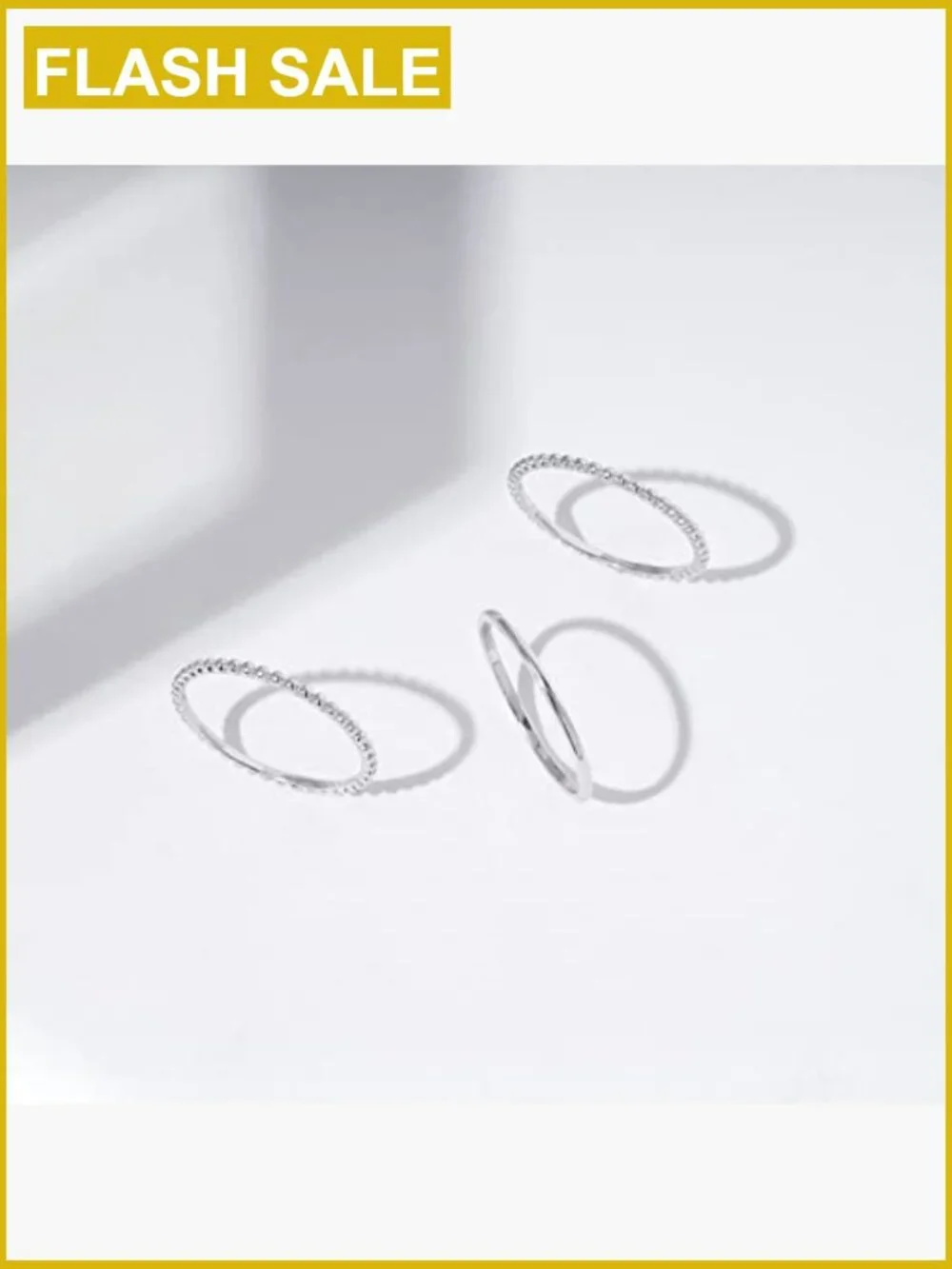 Sterling Silver Stacking Ring Set of 3 - Minimalist Dainty Design